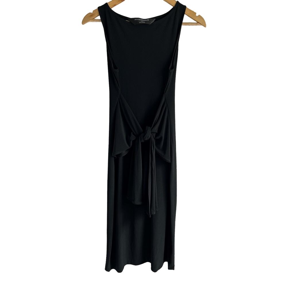 Norma Kamali Women’s Size Medium Black Knee Length Stretchy Front Tie Dress